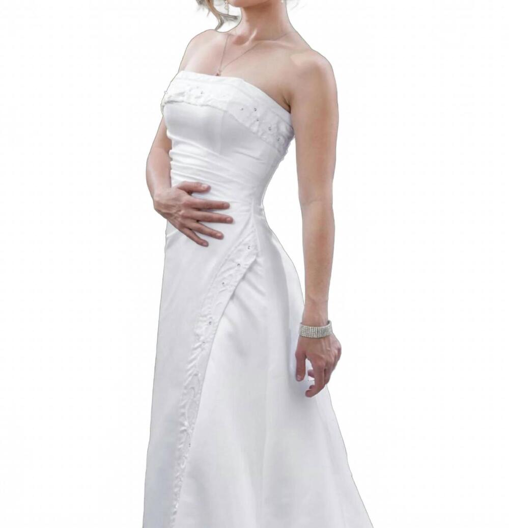 NEW LAST DRESS whispers of grace elegant wedding gown in white/ivory